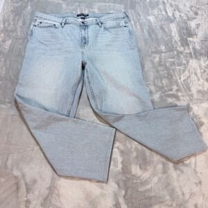 Calvin Klein Jeans Womens Light Wide Leg Denim Pants Size 18 Custom Tailored 25"